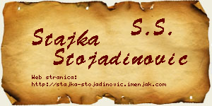 Stajka Stojadinović vizit kartica